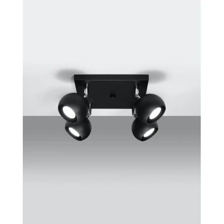 Oswietlenie-sufitowe - czarny plafon 4xgu10 oculare sl.0446 sollux lighting 