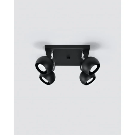 Oswietlenie-sufitowe - czarny plafon 4xgu10 oculare sl.0446 sollux lighting 
