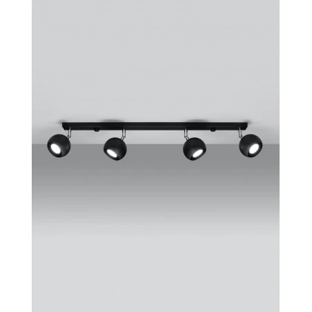 Oswietlenie-sufitowe - czarny plafon oculare 4l sl.0447 sollux lighting 