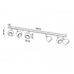 Oswietlenie-sufitowe - czarny plafon oculare 6l sl.0448 sollux lighting 