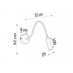 Kinkiety - czarny kinkiet axil sl.0910 sollux lighting 