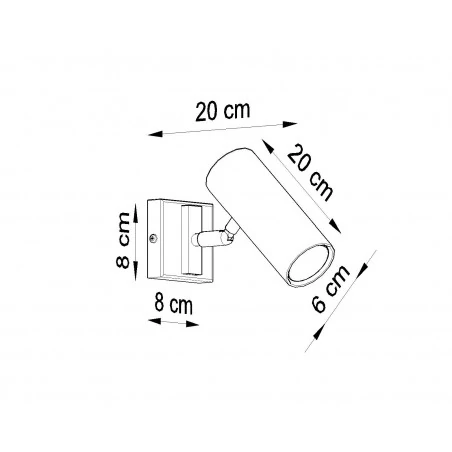 Kinkiety - czarny kinkiet direzione sl.0498 sollux lighting 