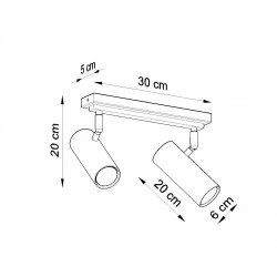 Oswietlenie-sufitowe - biały plafon 2xgu10 direzione sl.0496 sollux lighting 