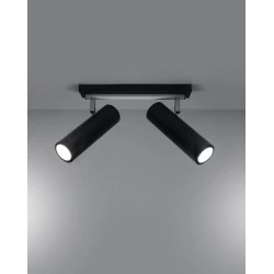 Oswietlenie-sufitowe - czarny plafon 2xgu10 direzione sl.0500 sollux lighting 