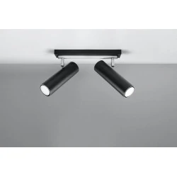 Oswietlenie-sufitowe - czarny plafon 2xgu10 direzione sl.0500 sollux lighting 