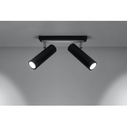 Oswietlenie-sufitowe - czarny plafon 2xgu10 direzione sl.0500 sollux lighting 
