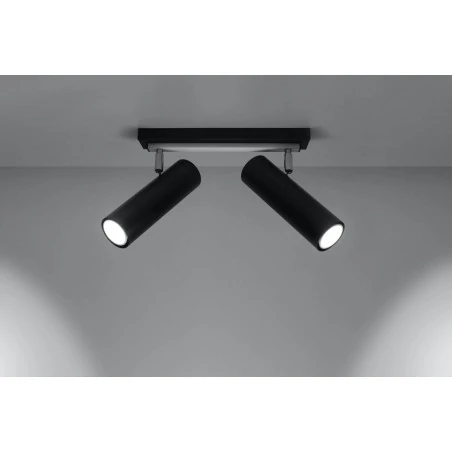 Oswietlenie-sufitowe - czarny plafon 2xgu10 direzione sl.0500 sollux lighting 