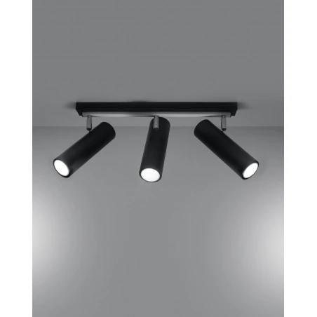 Oswietlenie-sufitowe - czarny plafon 3xgu10 direzione sl.0501 sollux lighting 