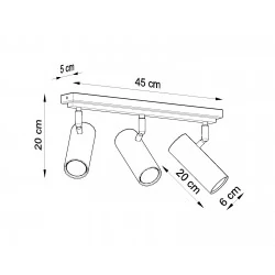 Oswietlenie-sufitowe - czarny plafon 3xgu10 direzione sl.0501 sollux lighting 