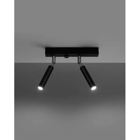 Lampy-sufitowe - lampa sufitowa czarna-listwa 25cm 2xg9 eyetech sl.0898 sollux 