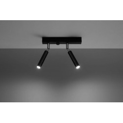 Lampy-sufitowe - lampa sufitowa czarna-listwa 25cm 2xg9 eyetech sl.0898 sollux 