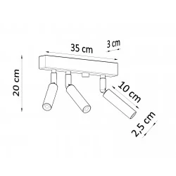 Oswietlenie-sufitowe - eyetech lampa sufitowa listwa potrójna czarna 3xg9 sl.0899 sollux 