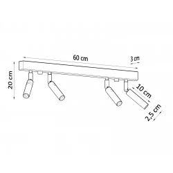 Oswietlenie-sufitowe - sl.0900 spot oświetleniowy poczwórny 4xg9 eyetech 4 sollux 