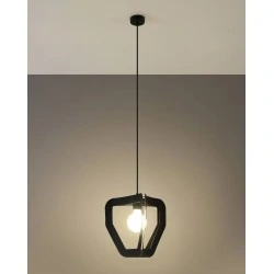 Oswietlenie-sufitowe - czarna lampa wisząca tres sl.0930 sollux lighting 