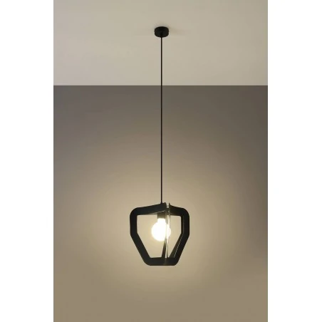 Oswietlenie-sufitowe - czarna lampa wisząca tres sl.0930 sollux lighting 