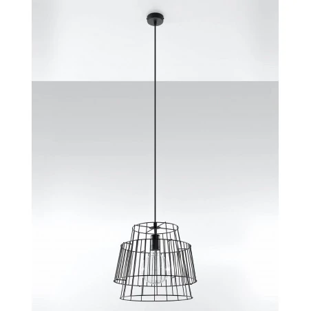 Oswietlenie-sufitowe - czarna lampa wisząca gate sl.0663 sollux lighting 