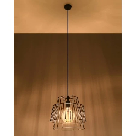 Oswietlenie-sufitowe - czarna lampa wisząca gate sl.0663 sollux lighting 