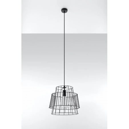 Oswietlenie-sufitowe - czarna lampa wisząca gate sl.0663 sollux lighting 