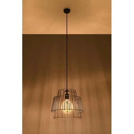 Oswietlenie-sufitowe - czarna lampa wisząca gate sl.0663 sollux lighting 