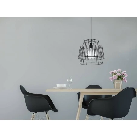 Oswietlenie-sufitowe - czarna lampa wisząca gate sl.0663 sollux lighting 