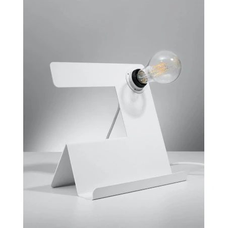 Lampki-biurkowe - sl.0668 lampa biurkowa industrial e27 incline biała sollux 
