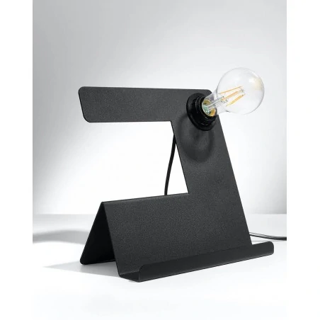 Lampki-biurkowe - sl.0669 nowoczesna lampka biurkowa incline czarna e27 loft sollux 