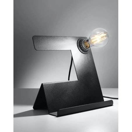 Lampki-biurkowe - sl.0669 nowoczesna lampka biurkowa incline czarna e27 loft sollux 