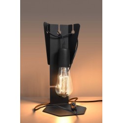 Lampki-biurkowe - loftowa lampa biurkowa  e27 arby czarna sl.0880 sollux 