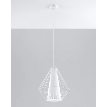 Oswietlenie-sufitowe - biała lampa wisząca demi sl.0297 sollux lighting 