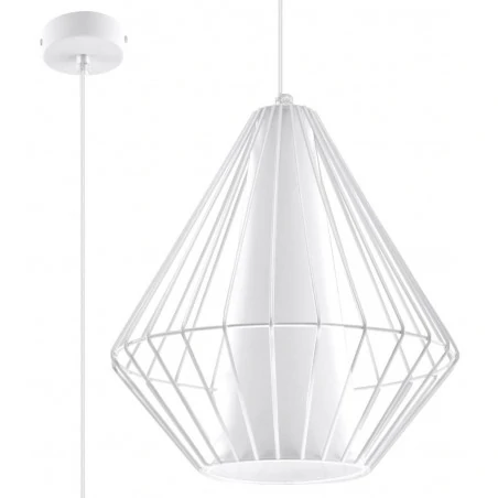 Oswietlenie-sufitowe - biała lampa wisząca demi sl.0297 sollux lighting 