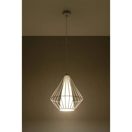 Oswietlenie-sufitowe - biała lampa wisząca demi sl.0297 sollux lighting 