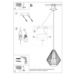 Oswietlenie-sufitowe - biała lampa wisząca demi sl.0297 sollux lighting 