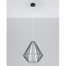 Oswietlenie-sufitowe - czarna lampa wisząca demi sl.0298 sollux lighting 