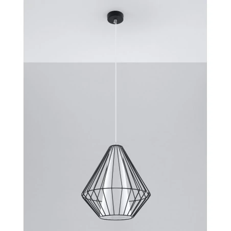 Oswietlenie-sufitowe - czarna lampa wisząca demi sl.0298 sollux lighting 