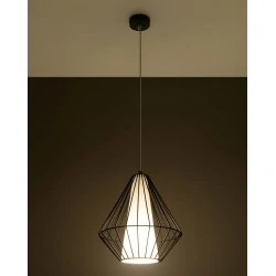 Oswietlenie-sufitowe - czarna lampa wisząca demi sl.0298 sollux lighting 