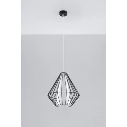 Oswietlenie-sufitowe - czarna lampa wisząca demi sl.0298 sollux lighting 