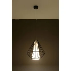 Oswietlenie-sufitowe - czarna lampa wisząca demi sl.0298 sollux lighting 