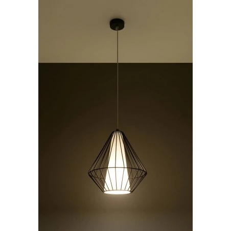 Oswietlenie-sufitowe - czarna lampa wisząca demi sl.0298 sollux lighting 