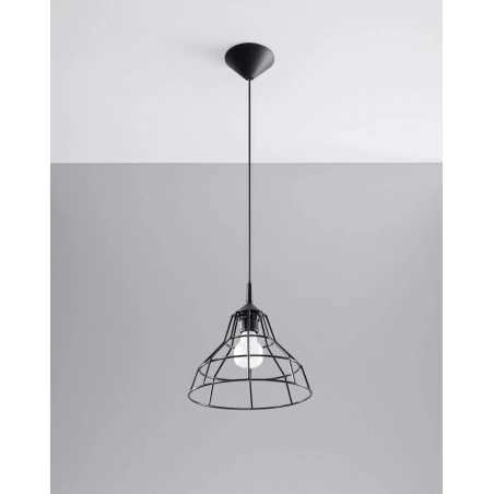 Oswietlenie-sufitowe - czarna lampa wisząca anata sl.0146 sollux lighting 