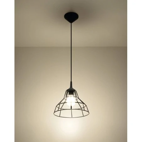 Oswietlenie-sufitowe - czarna lampa wisząca anata sl.0146 sollux lighting 