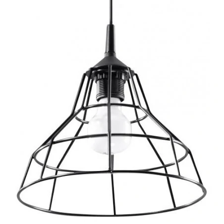 Oswietlenie-sufitowe - czarna lampa wisząca anata sl.0146 sollux lighting 
