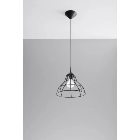 Oswietlenie-sufitowe - czarna lampa wisząca anata sl.0146 sollux lighting 