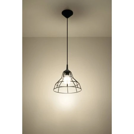 Oswietlenie-sufitowe - czarna lampa wisząca anata sl.0146 sollux lighting 