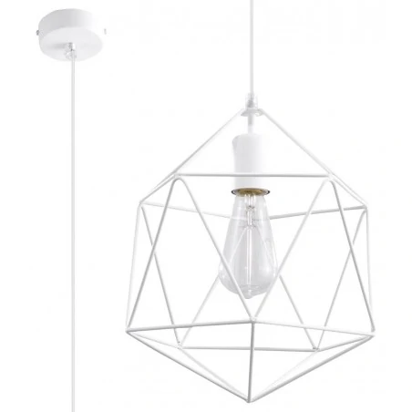 Oswietlenie-sufitowe - biała lampa wisząca gaspare sl.0290 sollux lighting 