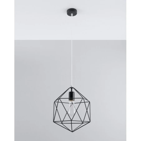 Oswietlenie-sufitowe - czarna lampa wisząca gaspare sl.0291 sollux lighting 