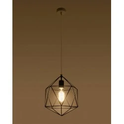 Oswietlenie-sufitowe - czarna lampa wisząca gaspare sl.0291 sollux lighting 
