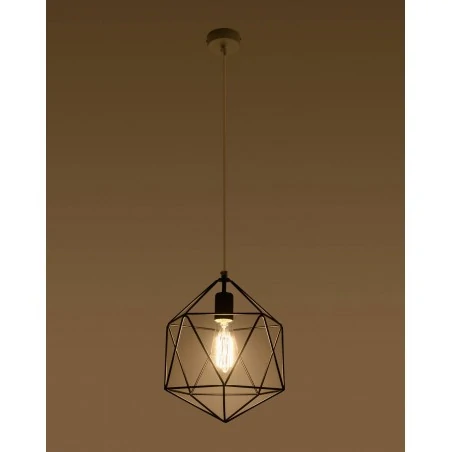 Oswietlenie-sufitowe - czarna lampa wisząca gaspare sl.0291 sollux lighting 