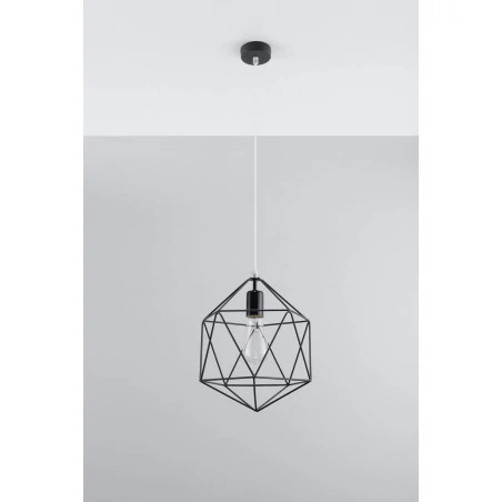 Oswietlenie-sufitowe - czarna lampa wisząca gaspare sl.0291 sollux lighting 