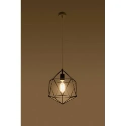 Oswietlenie-sufitowe - czarna lampa wisząca gaspare sl.0291 sollux lighting 