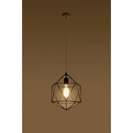 Oswietlenie-sufitowe - czarna lampa wisząca gaspare sl.0291 sollux lighting 